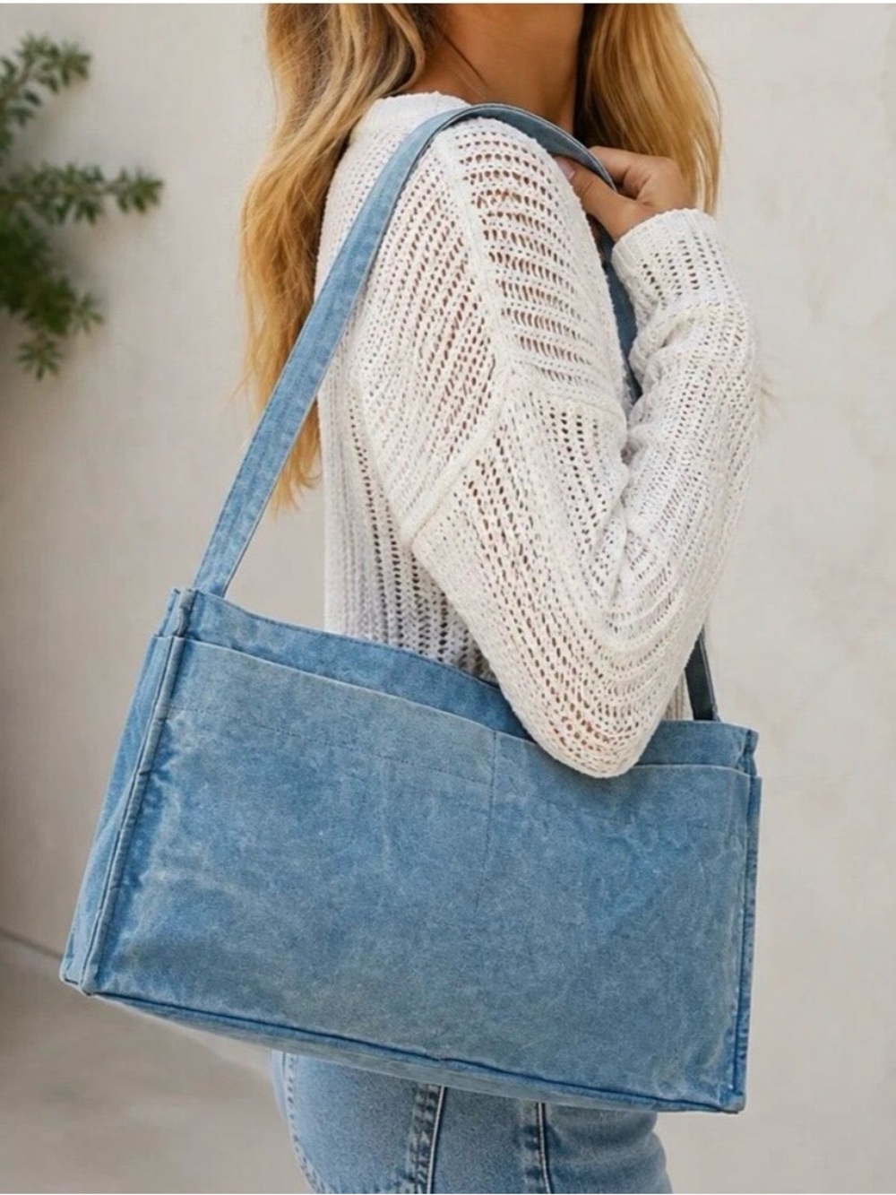 Free People Camp Crush Sling Bag Denim - Picture 4 of 5